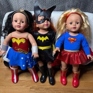 Batgirl, Wonder Women, and Supergirl Madame Alexander Dolls